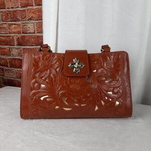 Patricia Nash Genuine Tooled Leather Rosina Shoulder Bag
